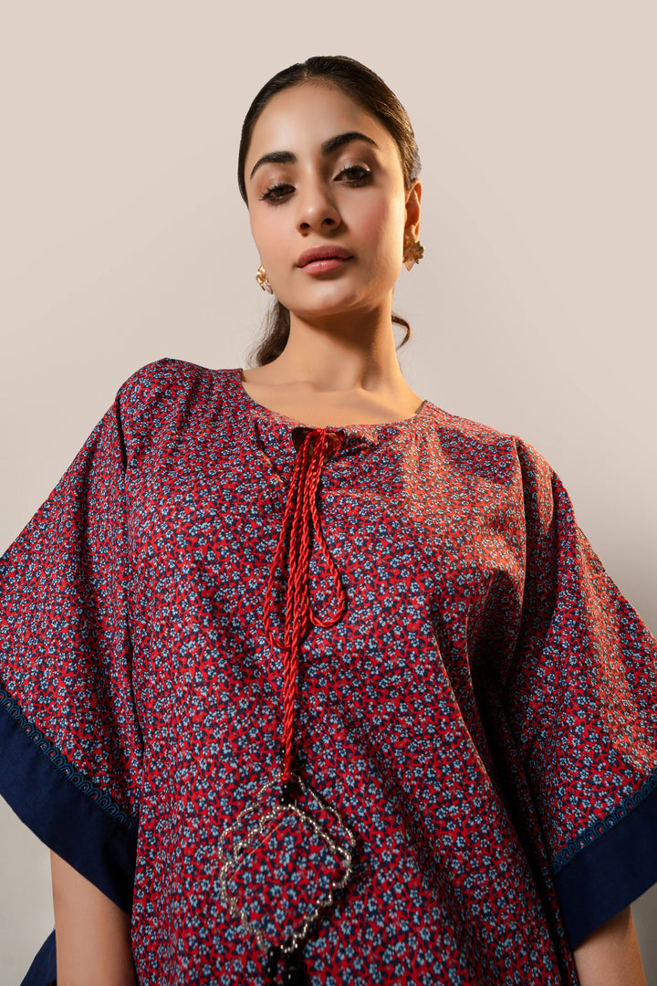 Charcoal Fusion Flora Red Kaftan REALITY