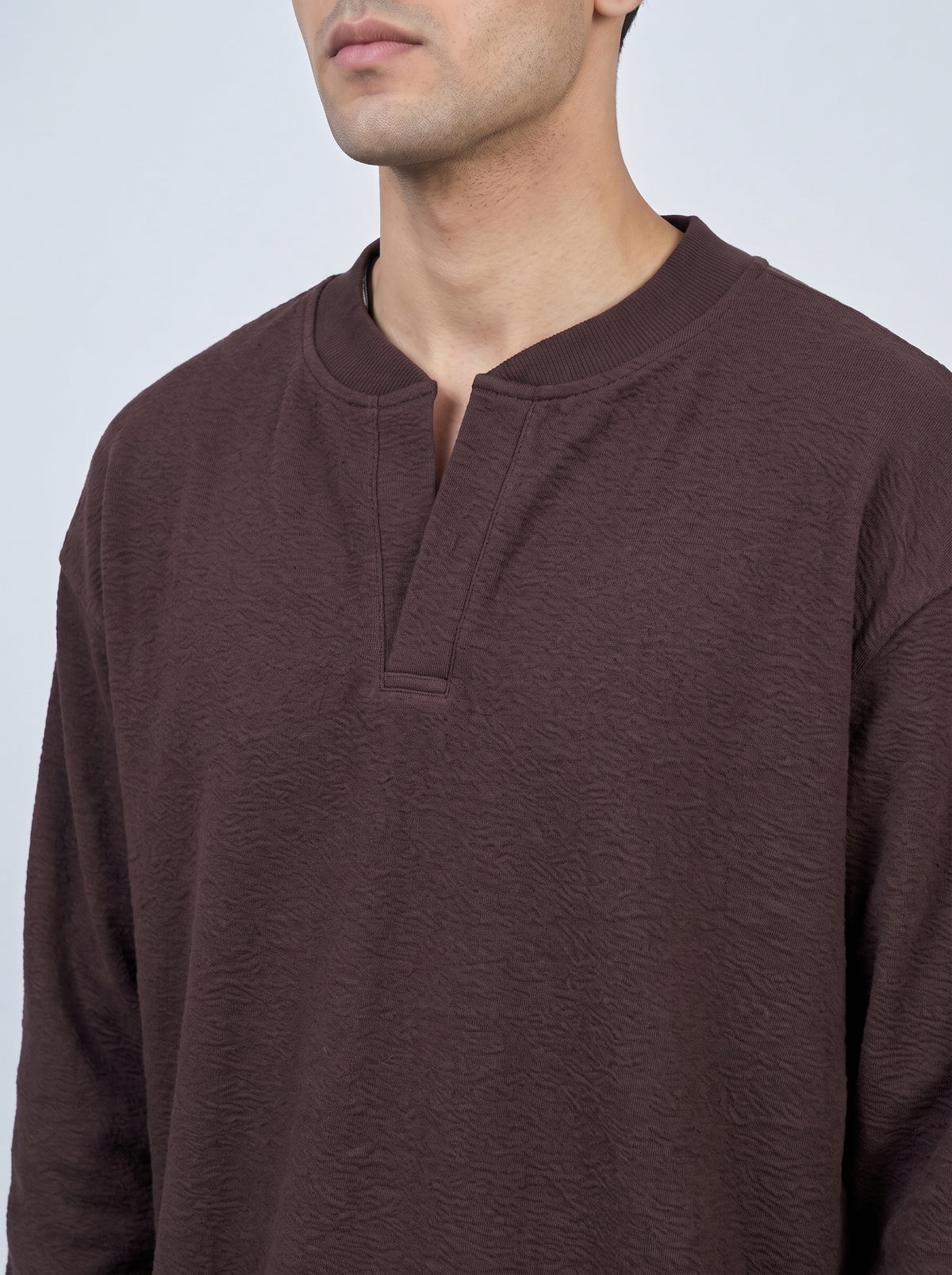 TEXTURED BROWN SWEATSHIRT REALITY