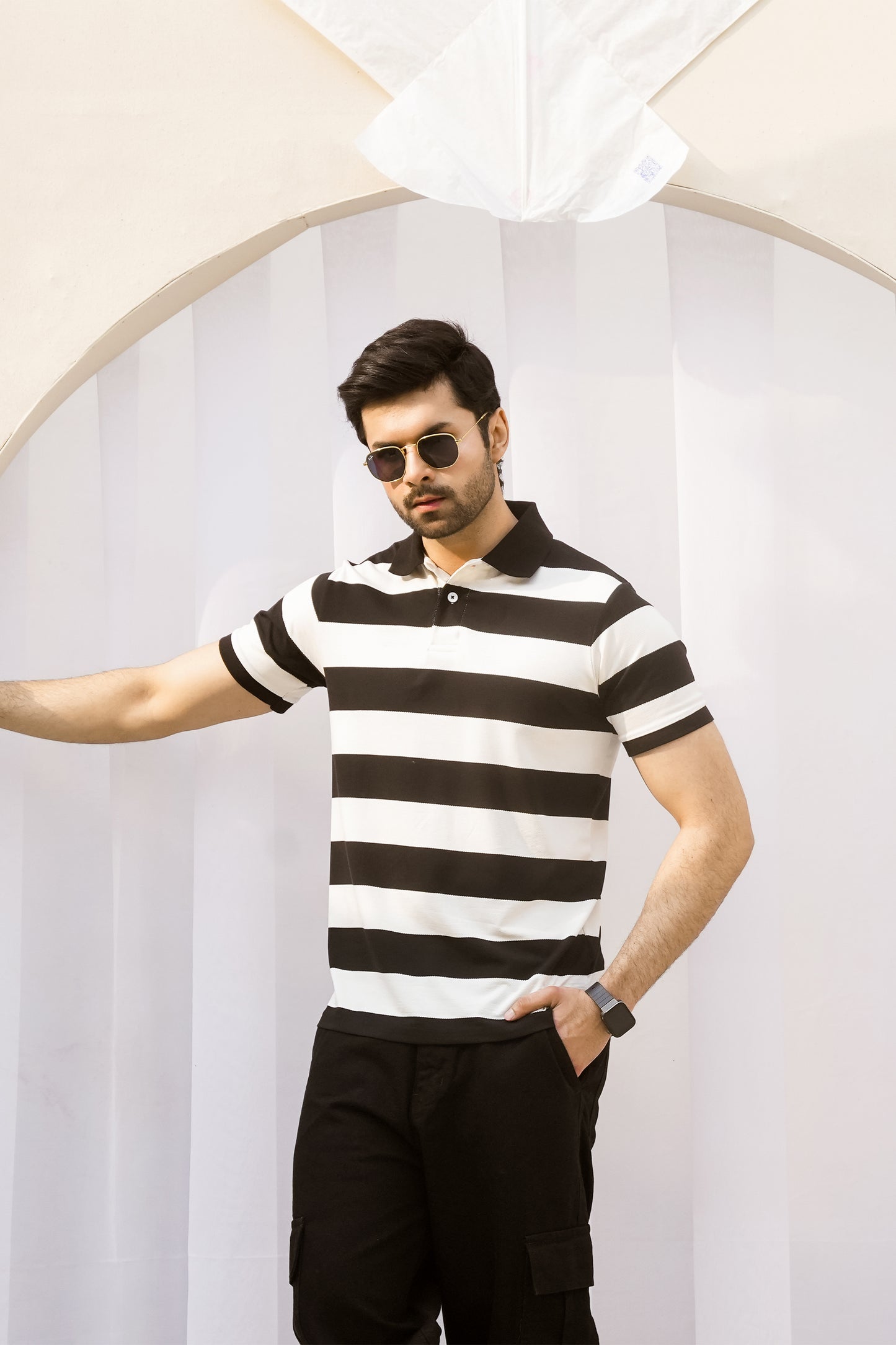 MEN Black Rugby Polo Shirt Reality