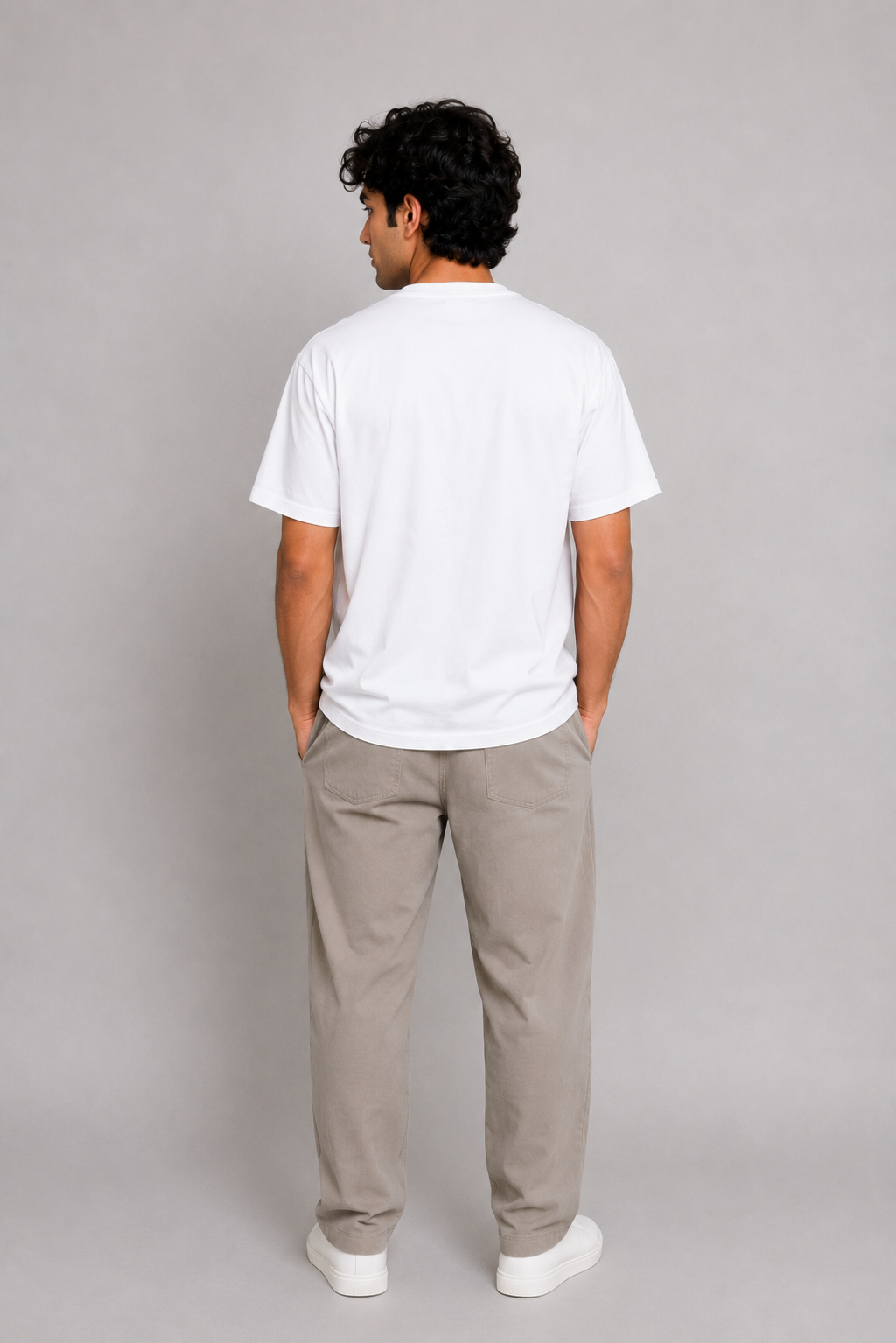 MEN WHITE DOWN SHOULDER T-SHIRT Reality