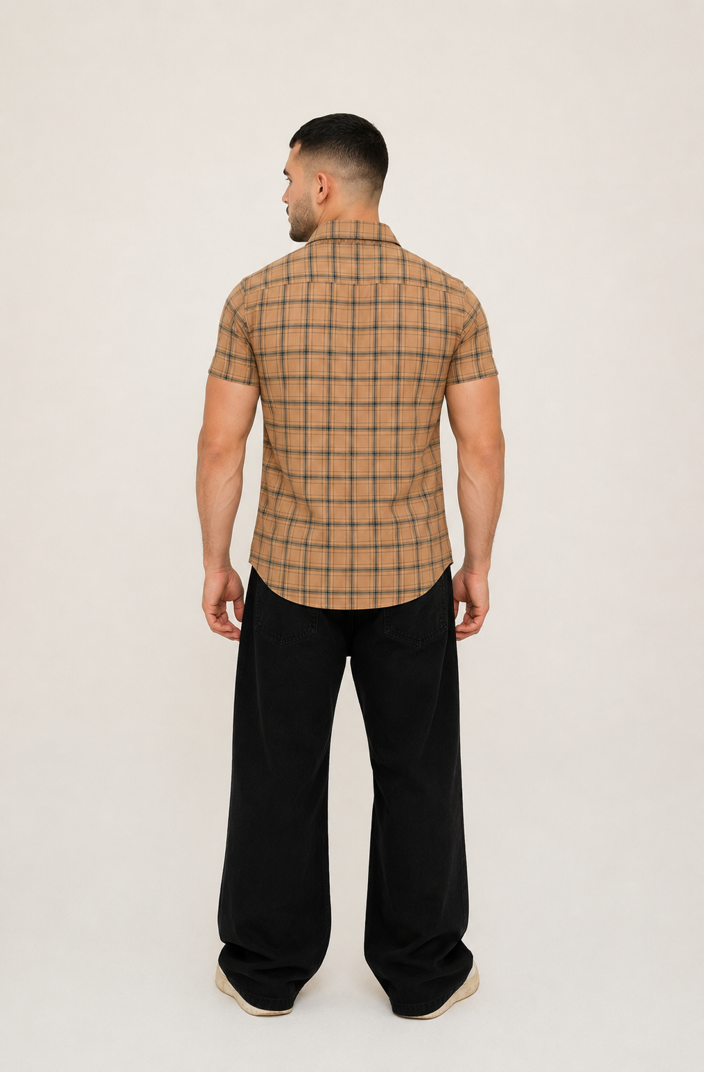 BROWN STRIPED H/S CASUAL SHIRT Reality