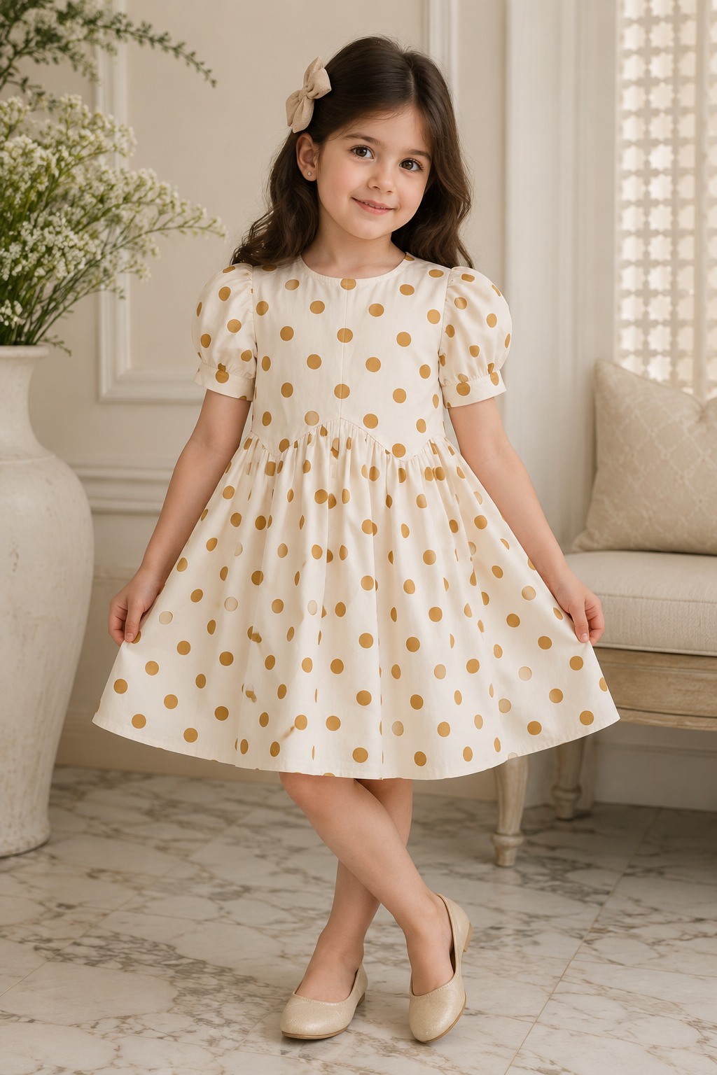 GIRLS CREAM FROCK Reality