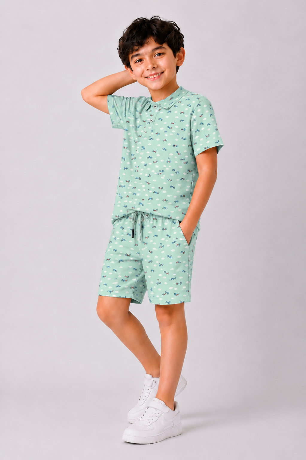 BOY PRINTED LIGHT GREEN POLO Reality