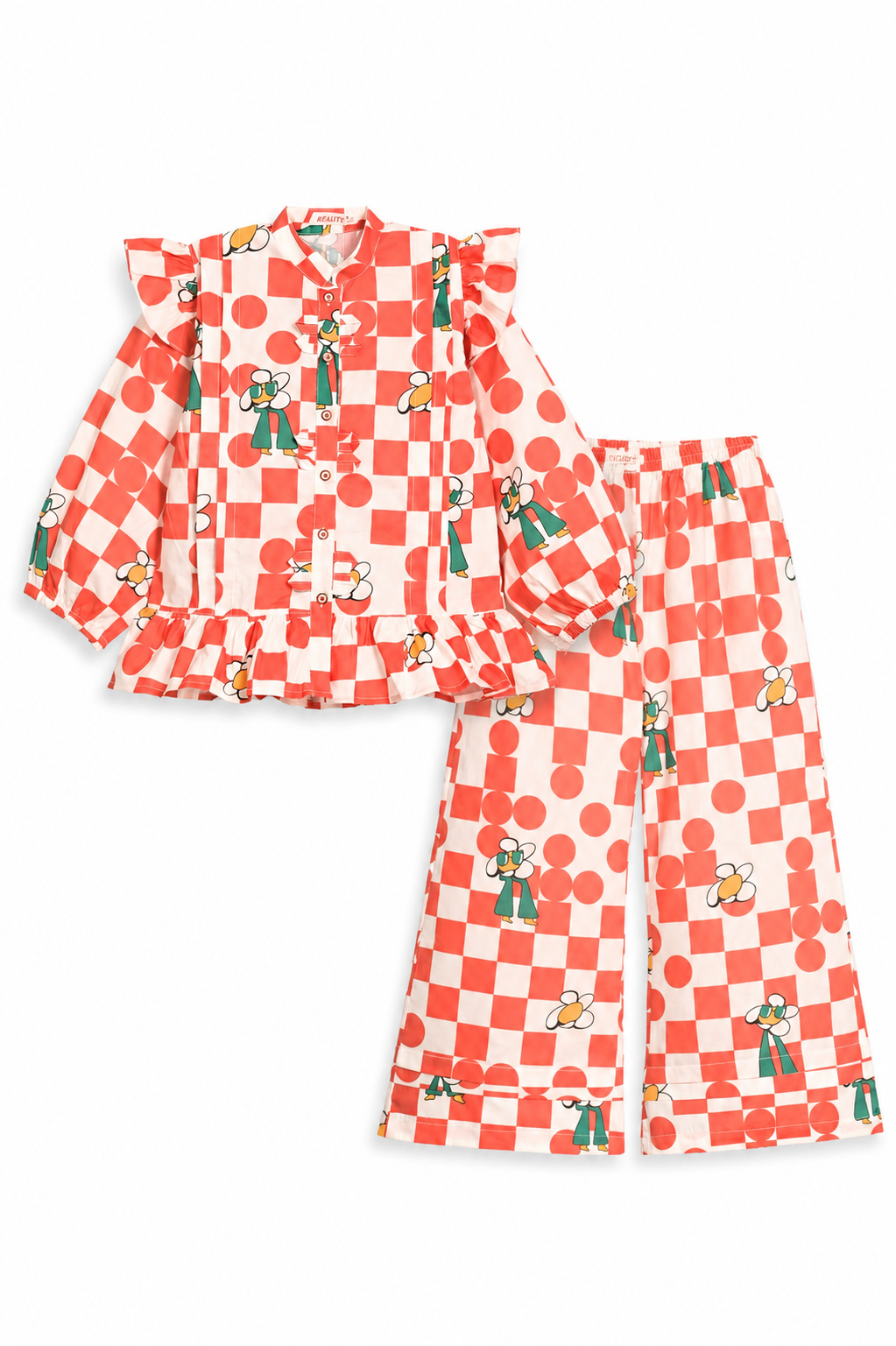 CHECK orange CO-ORD SET
