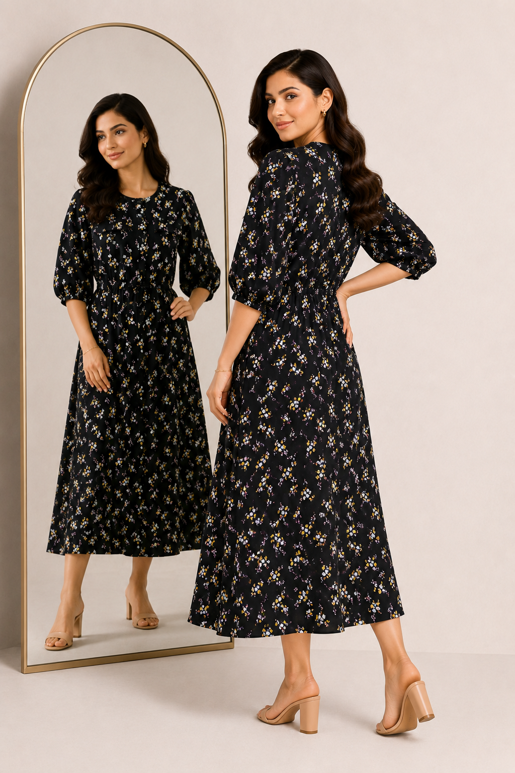 OBSIDIAN FLORAL BLACK FROCK Reality