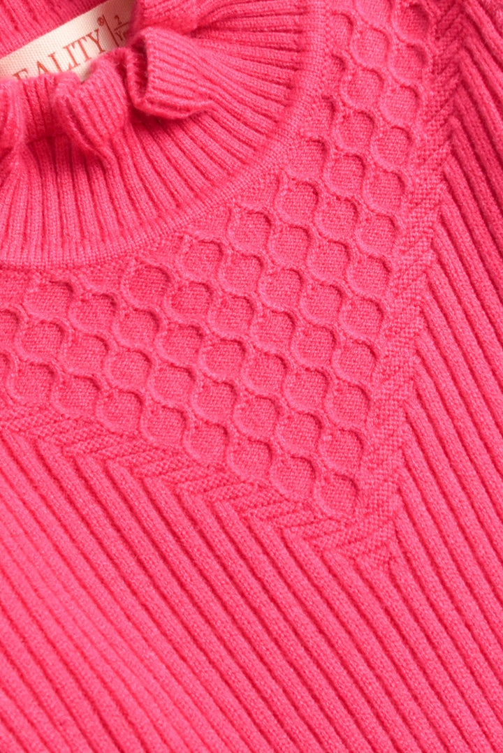 SHOCKING PINK Frill Delight Sweater REALITY