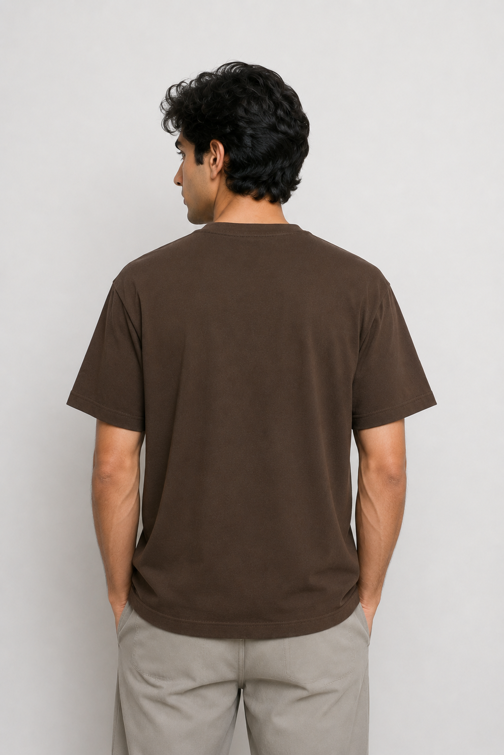 DARK BROWN DOWN SHOULDER T-SHIRT Reality