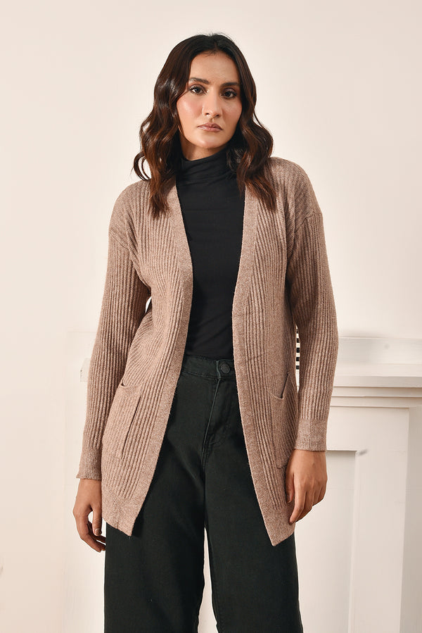 Classic Comfort Knit Cardigan Camel