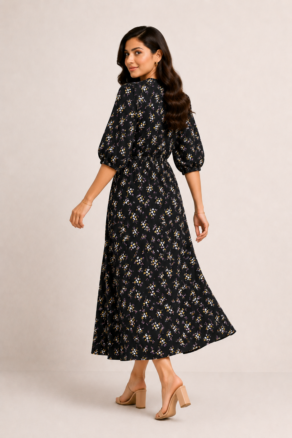 OBSIDIAN FLORAL BLACK FROCK Reality