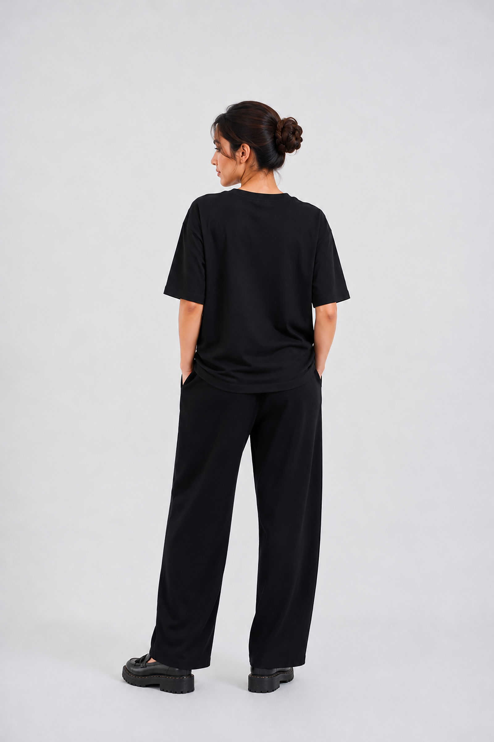 LADIES DOWN SHOULDER BLACK T-SHIRT Reality