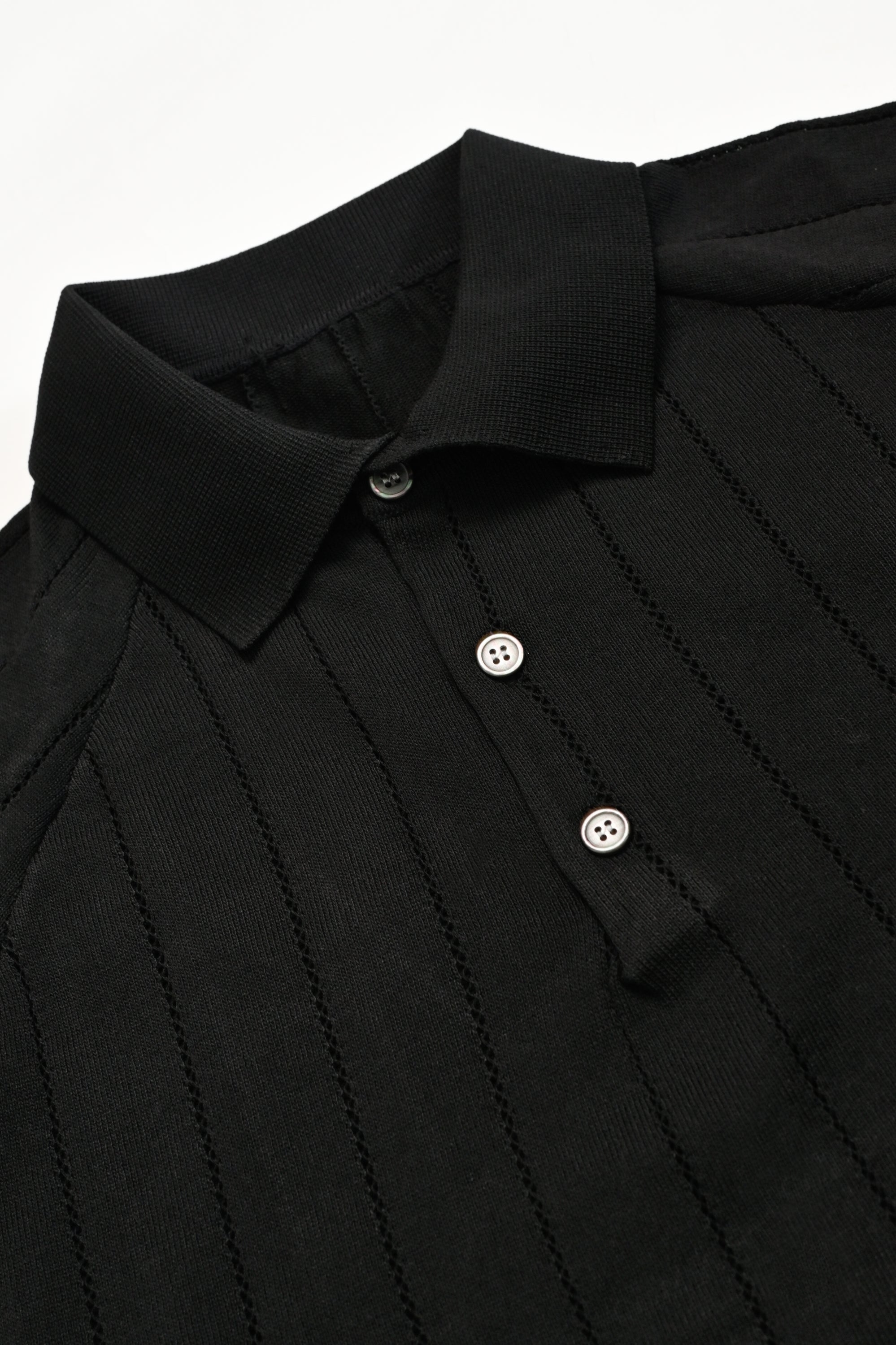 IMPORTED KNITTED BLACK POLO Reality