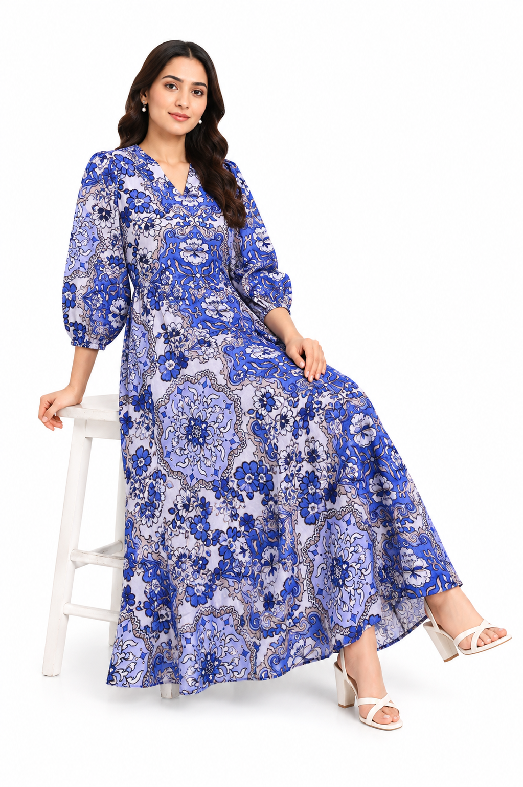 PRINTED BLUE FROCK Reality