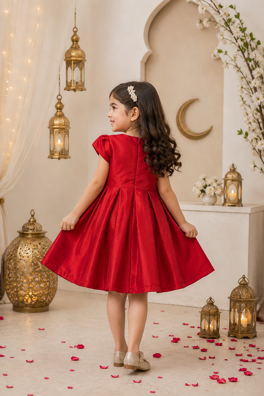 GIRLS MEHROON FROCK Reality