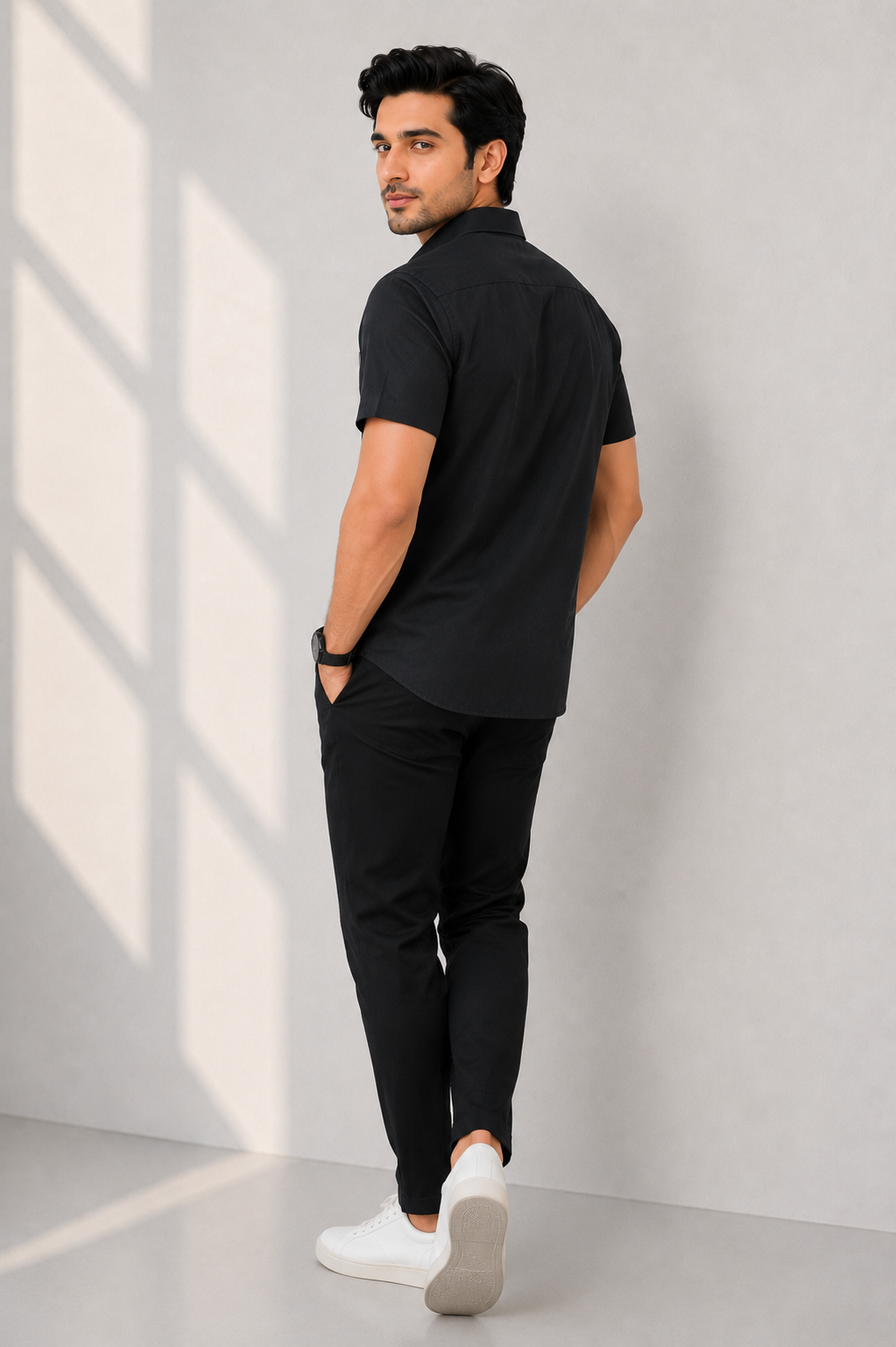 MEN CASUAL BLACK SHIRT Reality