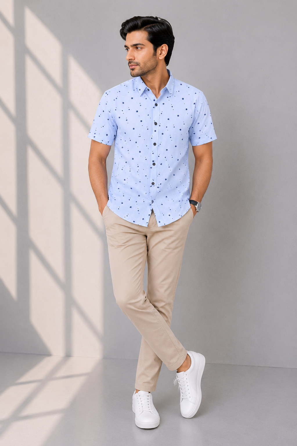 MEN CASUAL LIGHT SKY SHIRT Reality