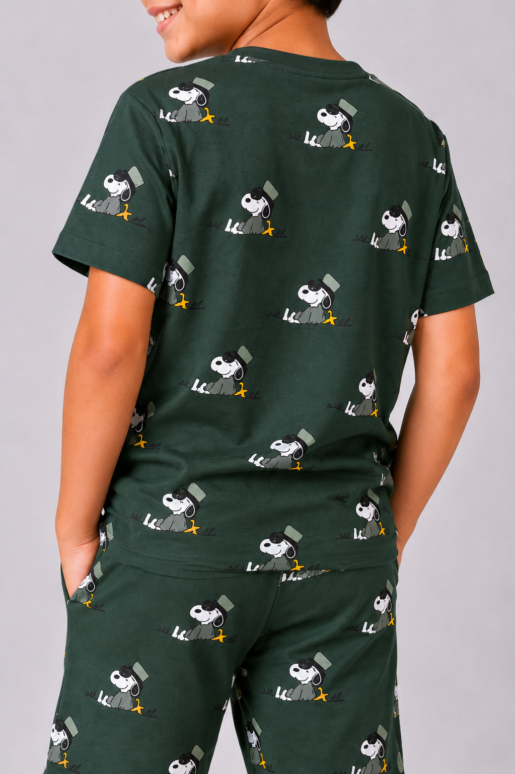 PRINTED ARMY GREEN SHORTS Reality