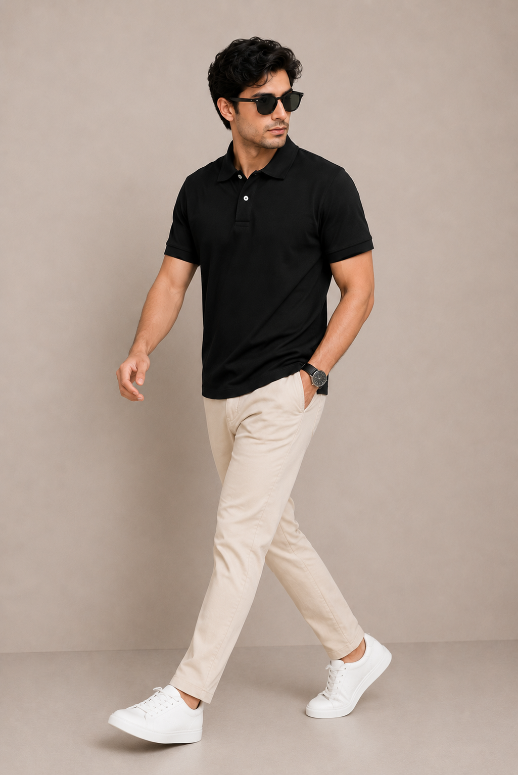 MEN BLACK Polo Shirt Reality