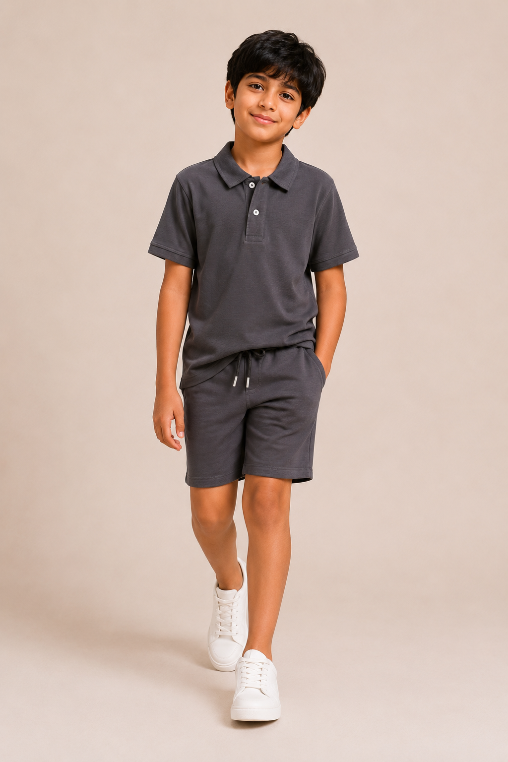 BOYS IMPORTED DARK GRAY POLO Reality
