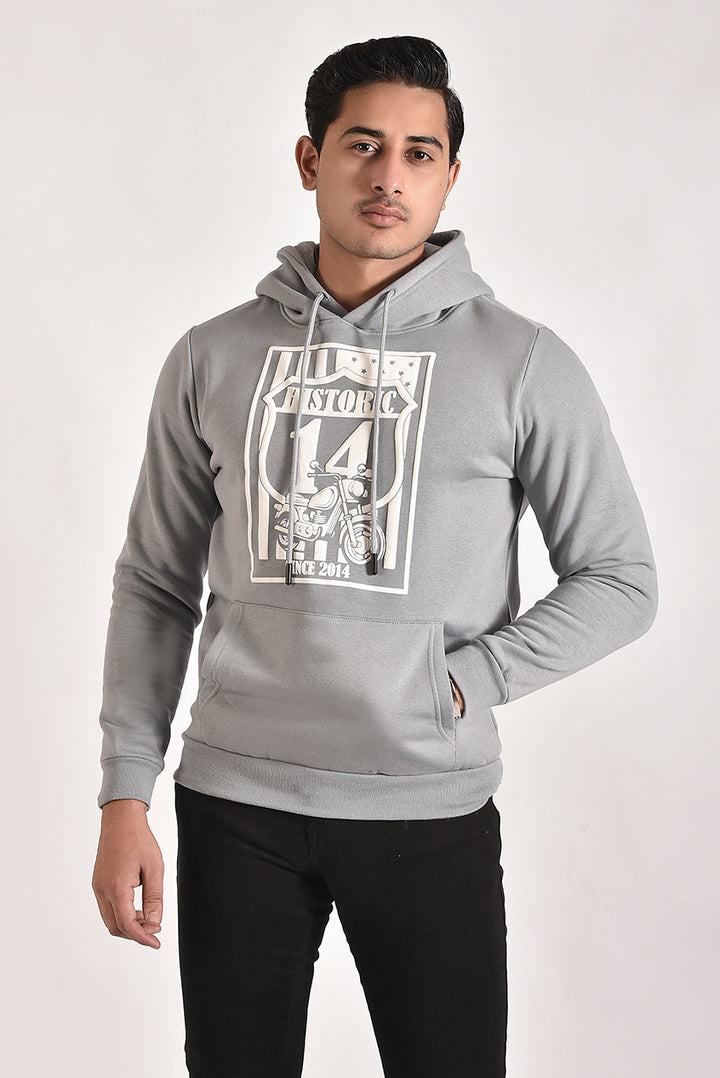 Grey Printed Hoodie REALITY