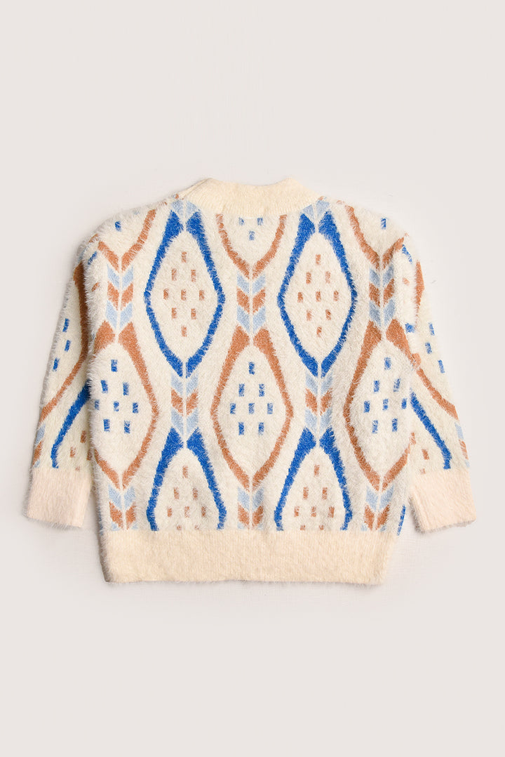 Cream Geometric Sweater REALITY