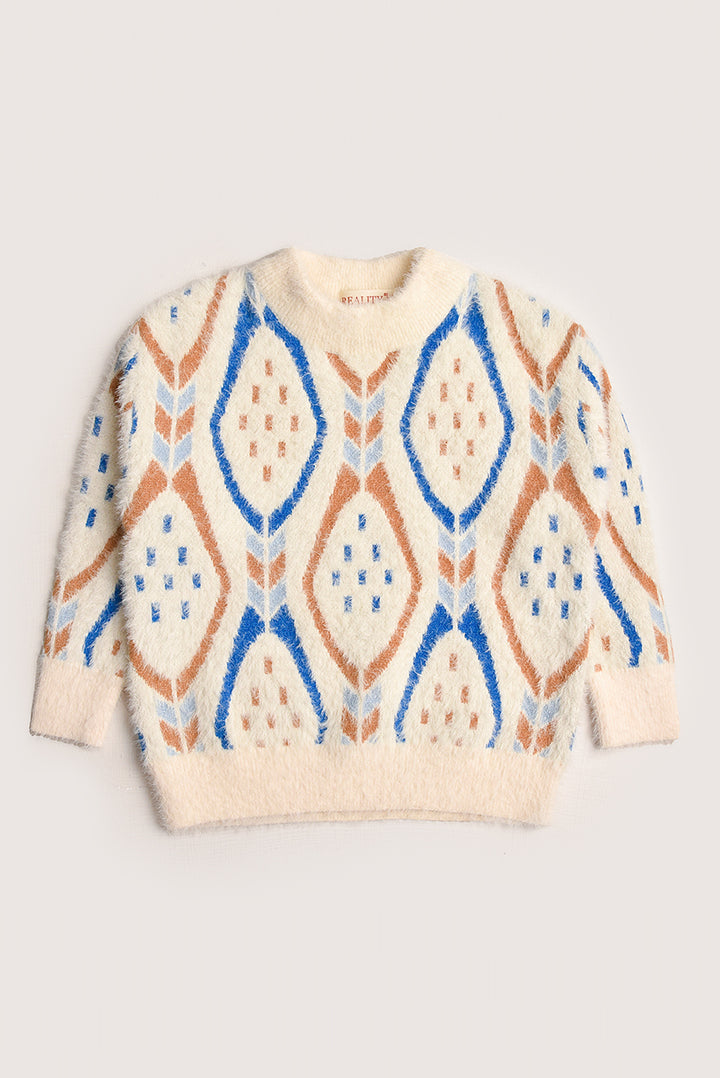 Cream Geometric Sweater REALITY