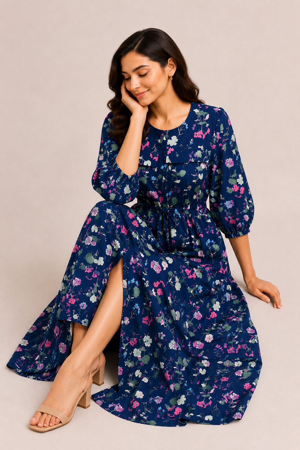OBSIDIAN FLORAL NAVY FROCK Reality