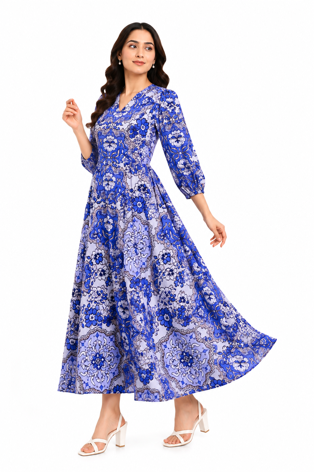PRINTED BLUE FROCK Reality