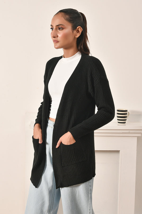 Classic Comfort Knit Cardigan Black