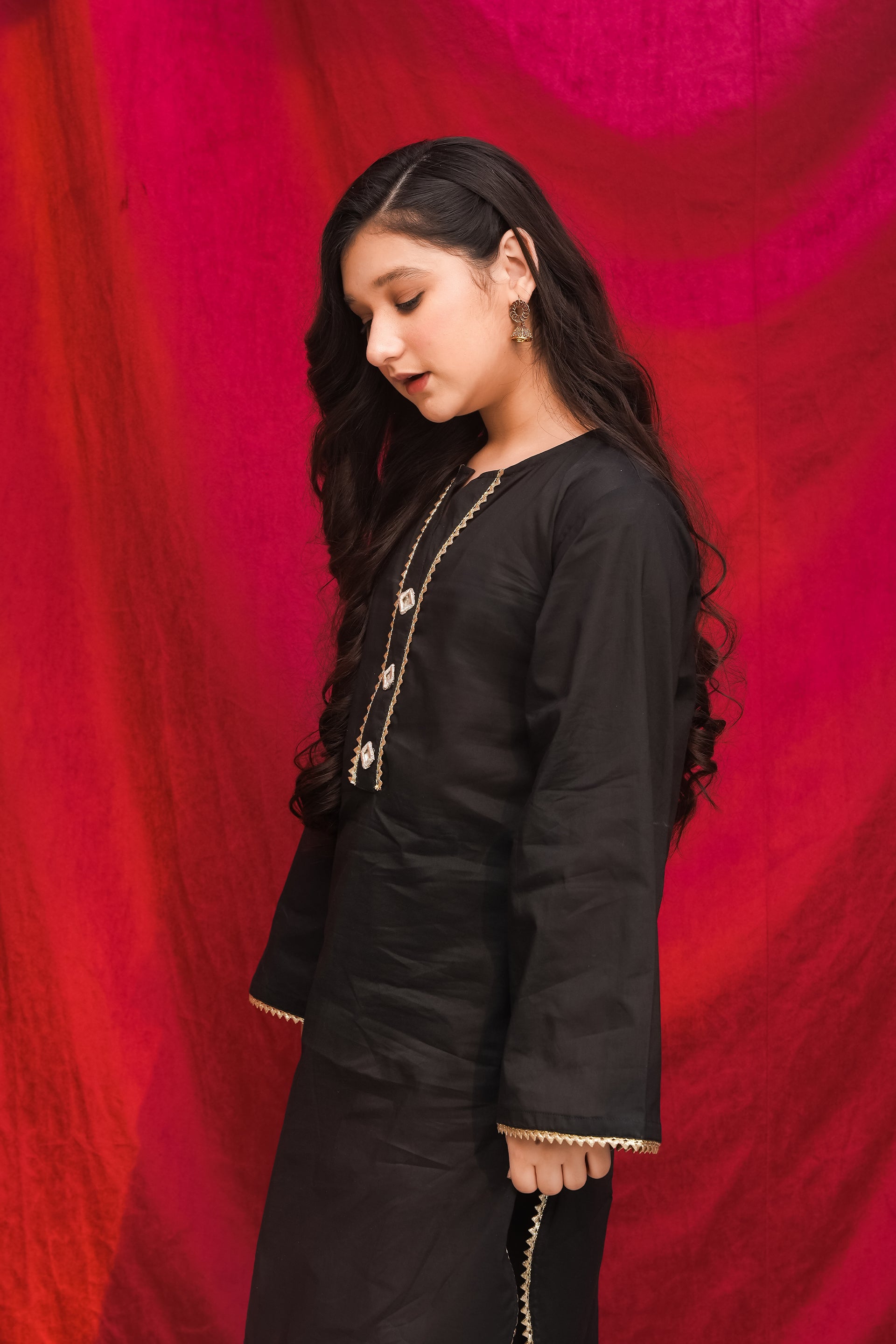 BLACK ETHNIC POP CO-ORD SET Reality