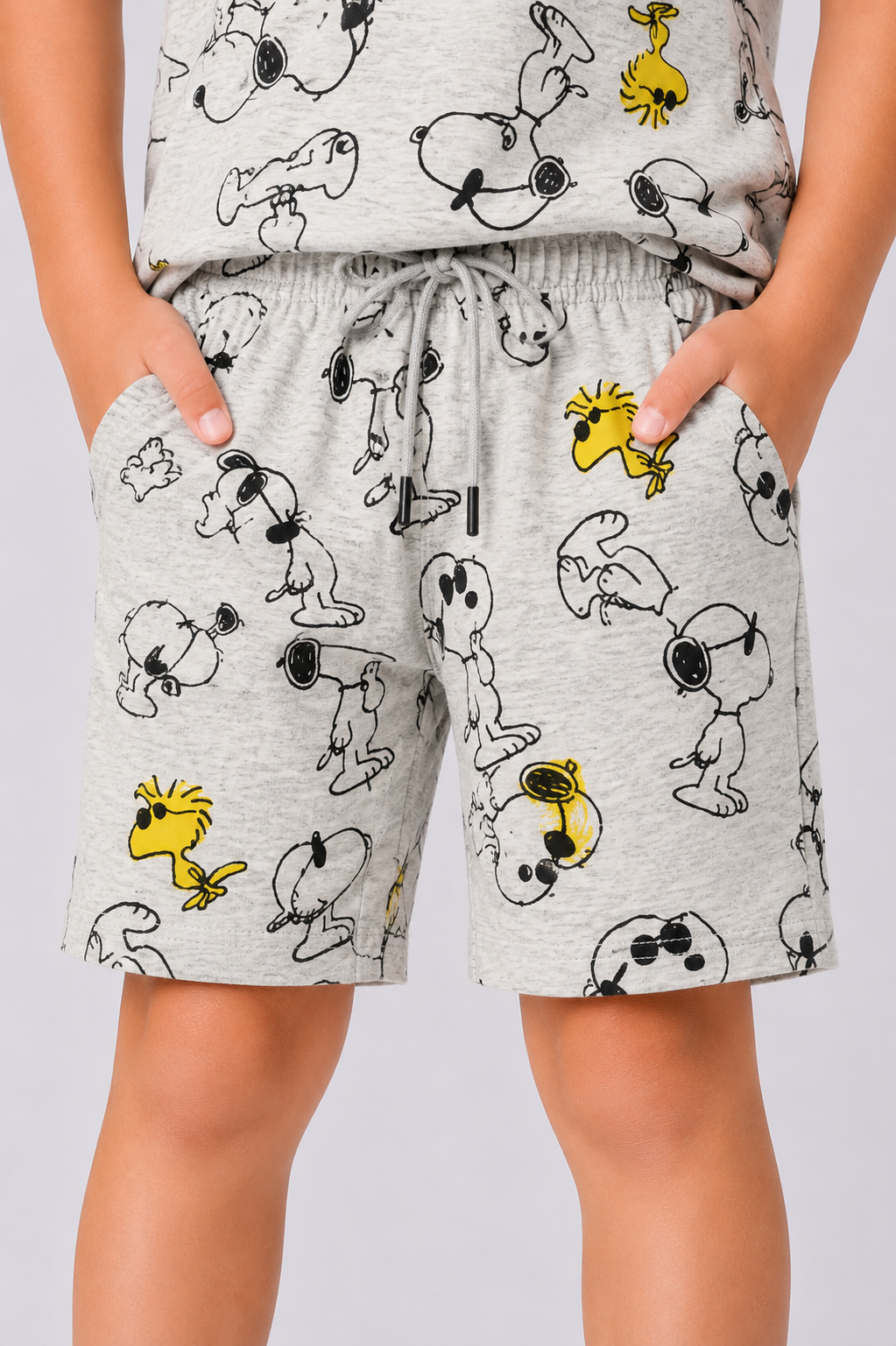 PRINTED GRAY SHORTS Reality