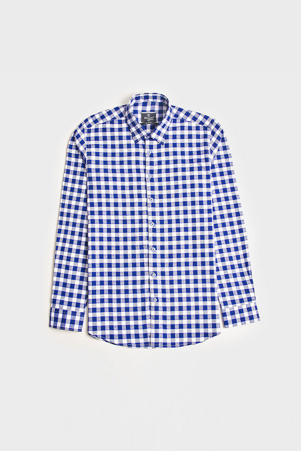 Royal Blue Gingham Check Shirt