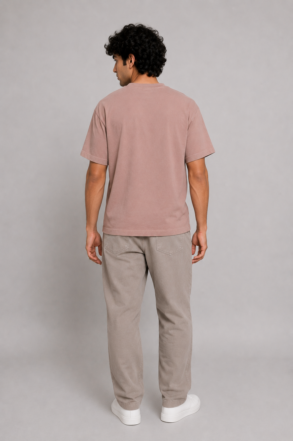 MEN TEA PINK DOWN SHOULDERT-SHIRT Reality