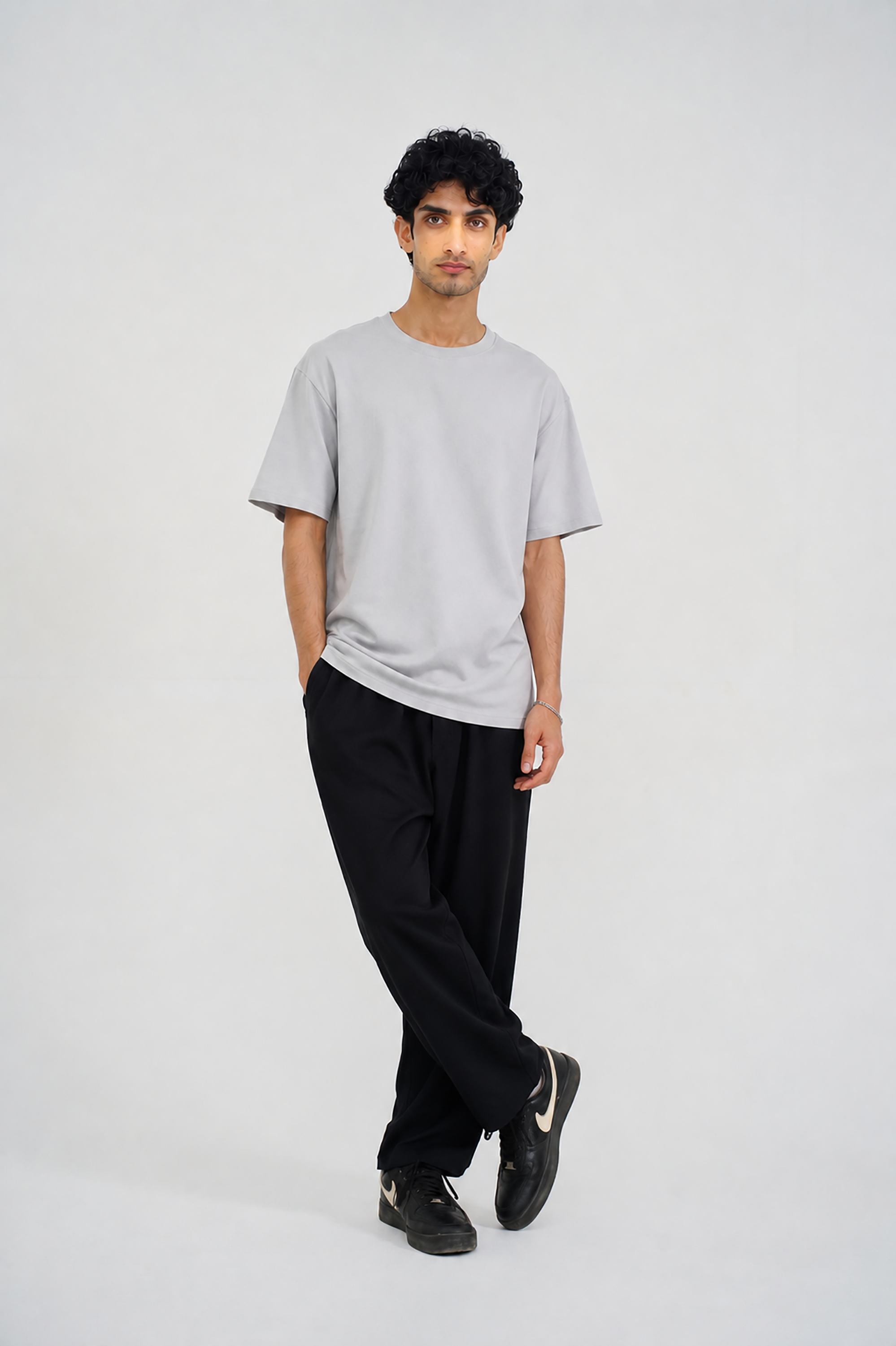 DOWN SHOULDER LIGHT GRAY T-SHIRT Reality