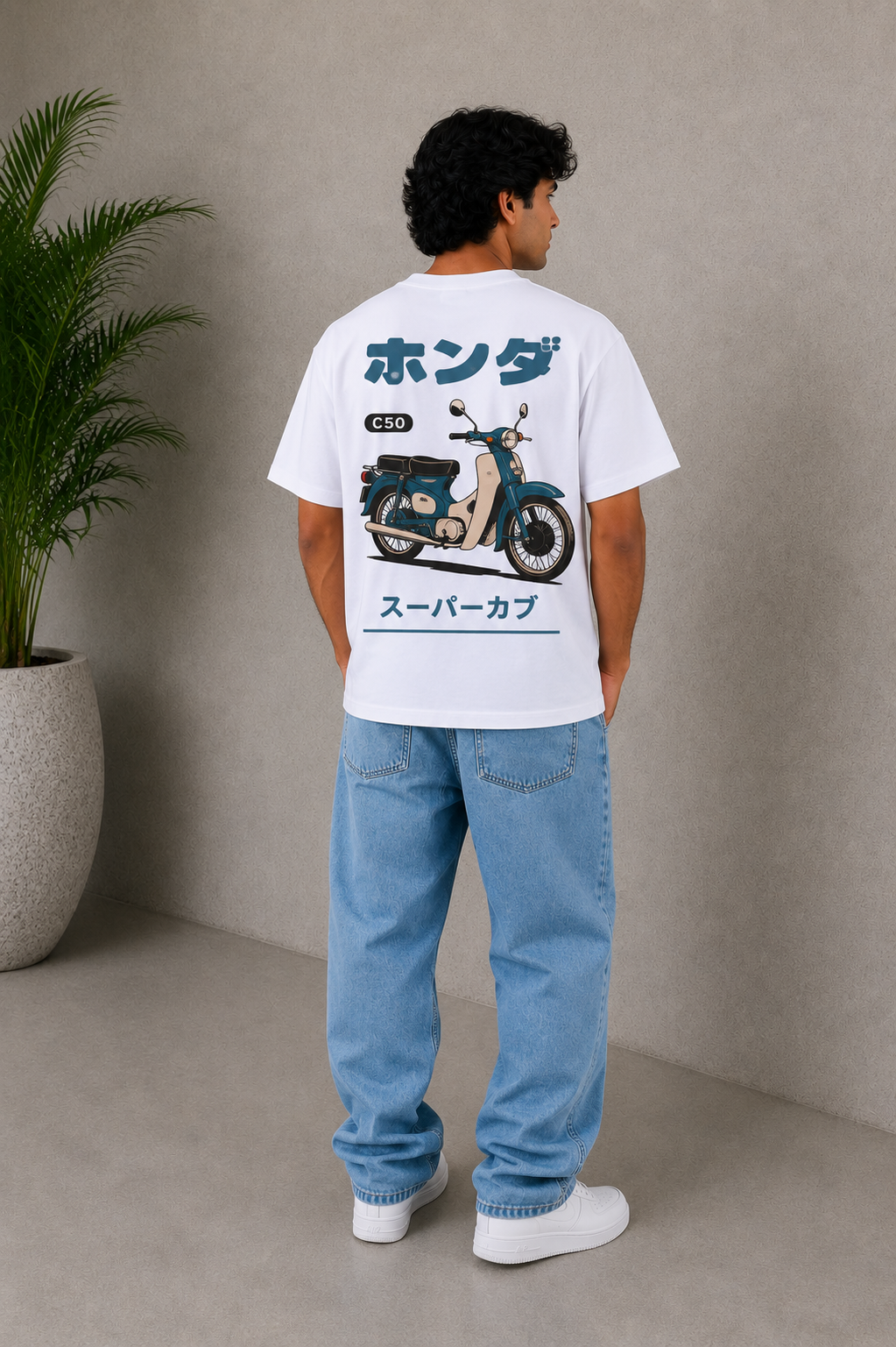 MEN DROP SHOULDER WHITE PRINTED T-SHIRT Reality