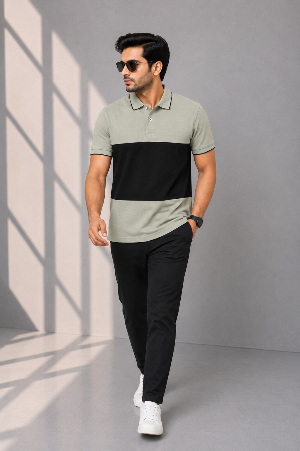 MEN LIGHT GREY POLO