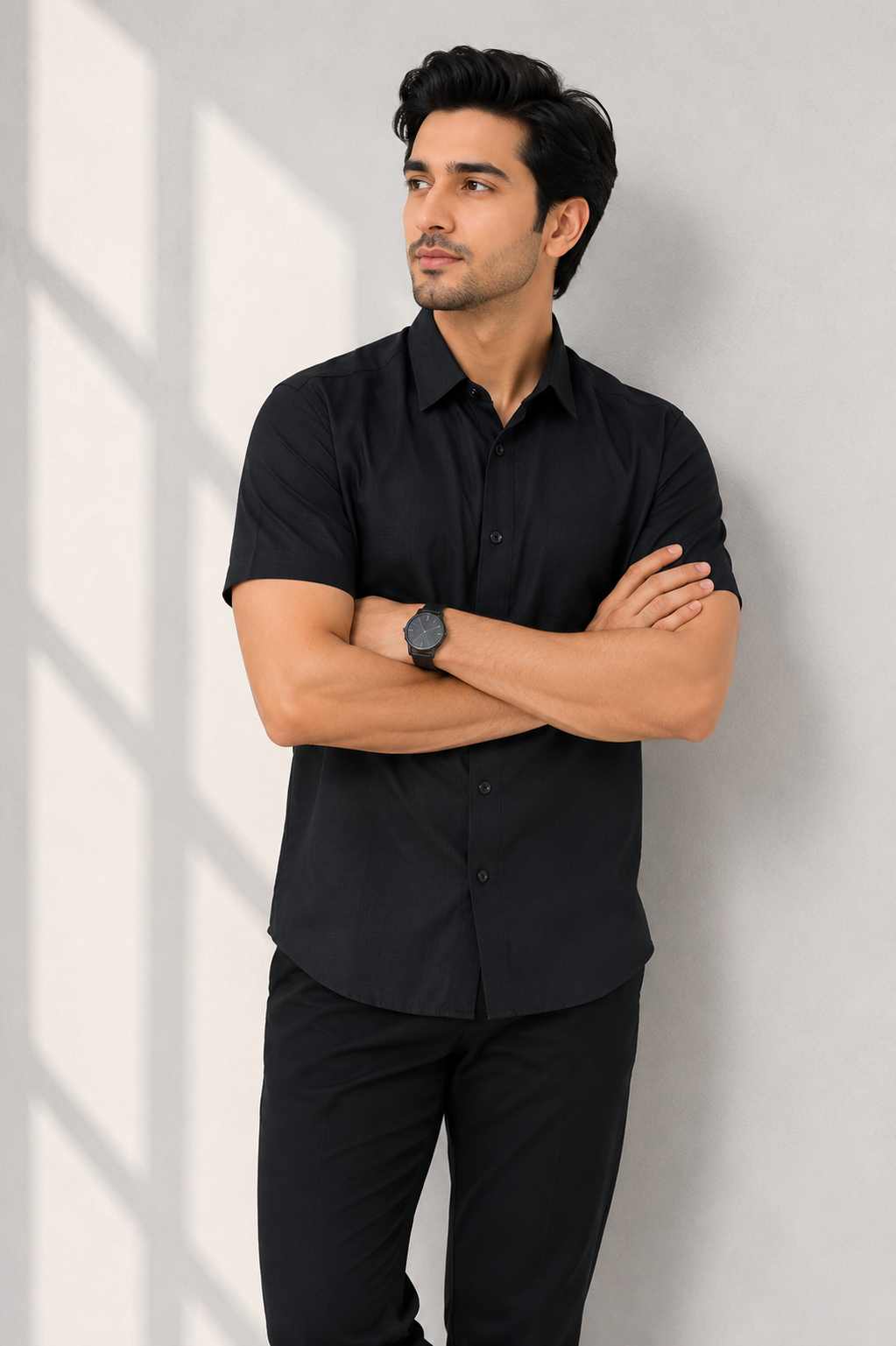 MEN CASUAL BLACK SHIRT Reality