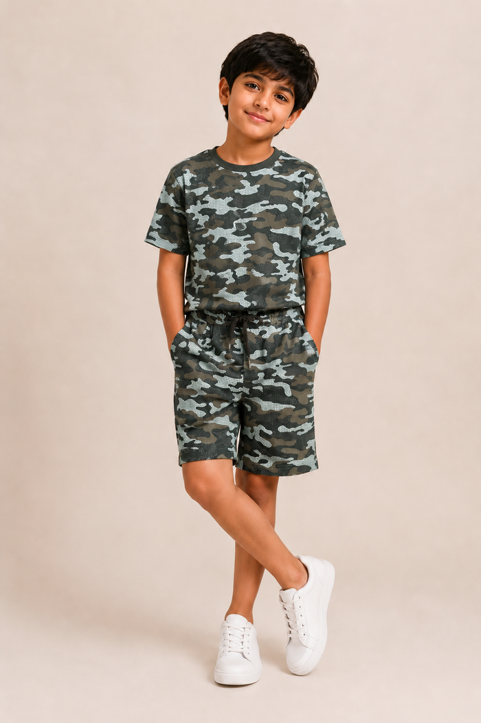 Boys ARMY GREEN T-SHIRT Reality
