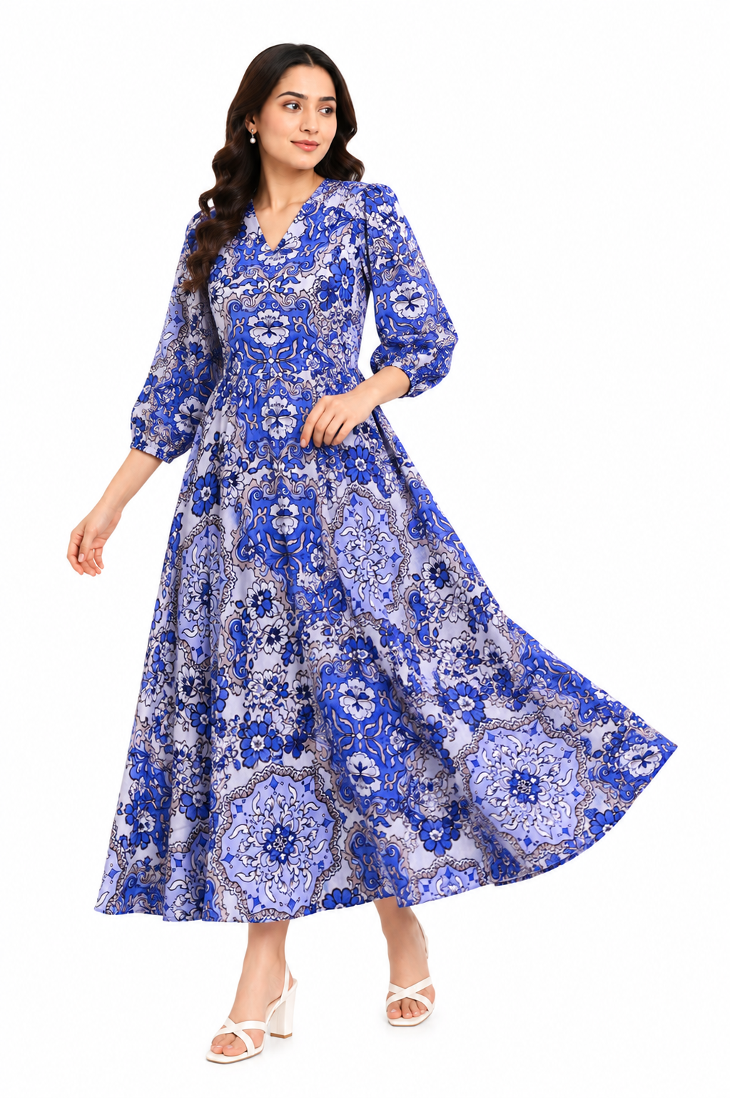 PRINTED BLUE FROCK Reality