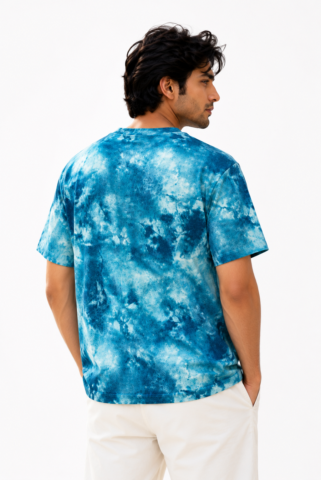 MEN TIE & DYE DOWN SHOULDER T-SHIRT Reality