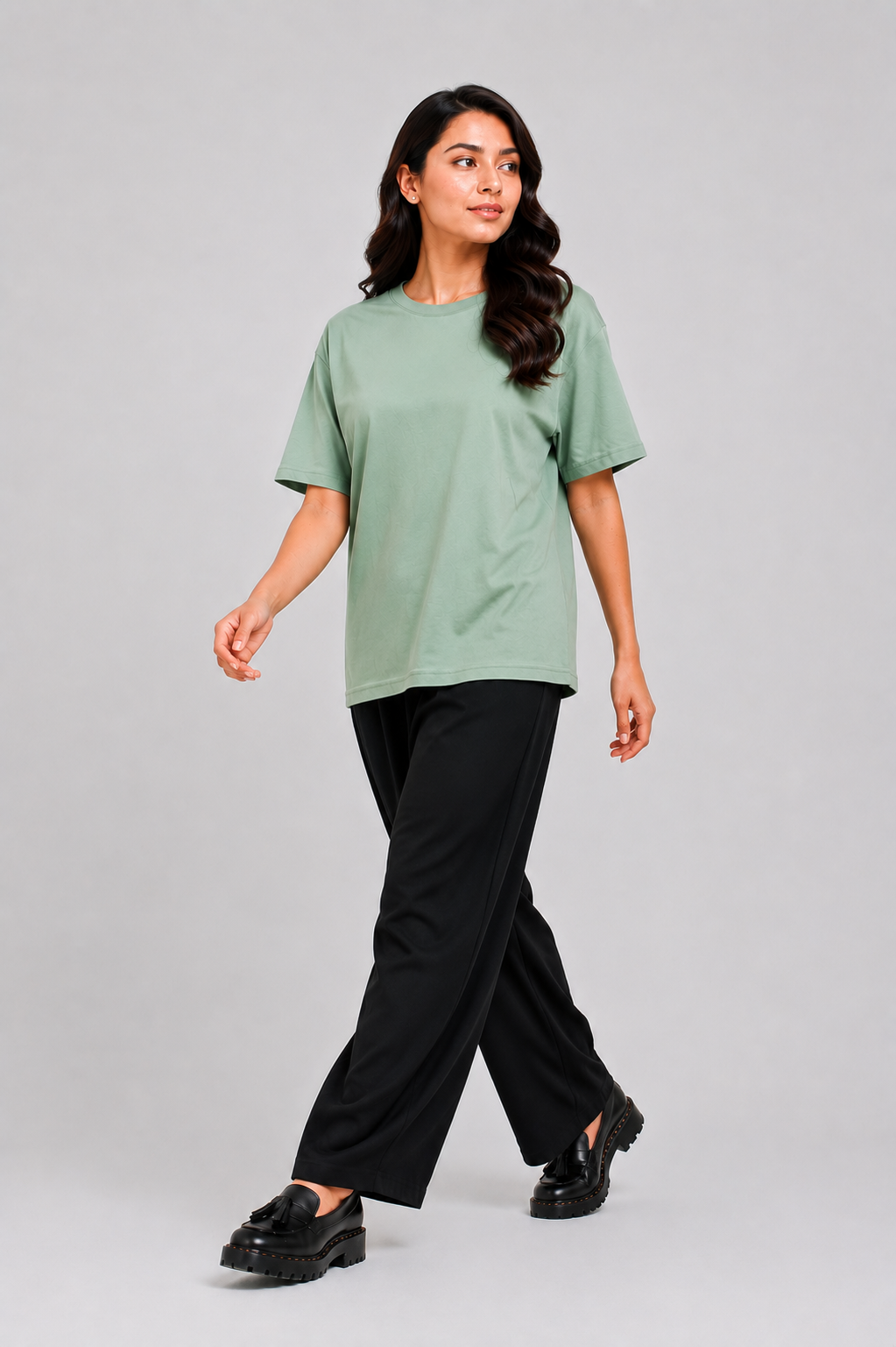 LADIES DOWN SHOULDER OLIVE T-SHIRT Reality