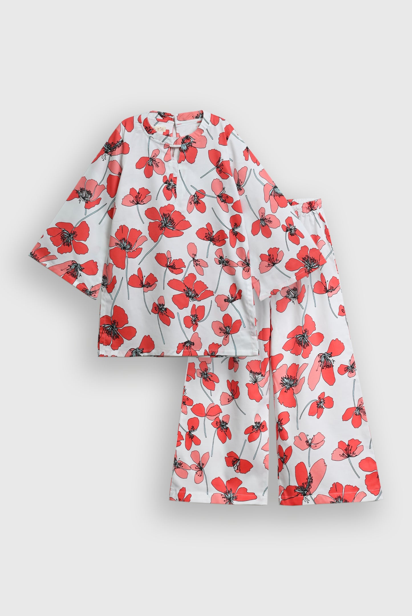 RED ETHNIC POP CO-ORD SET