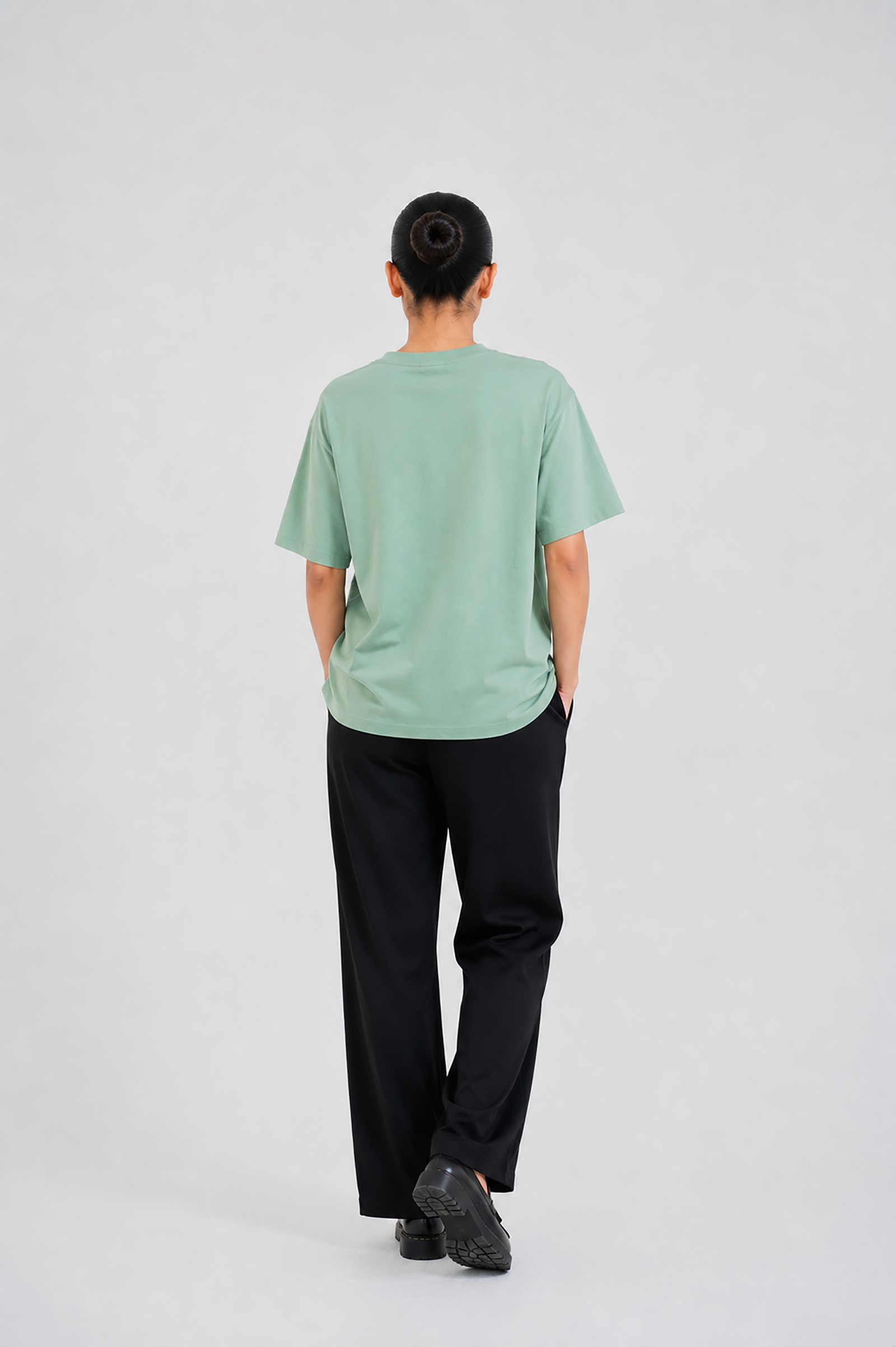 LADIES DOWN SHOULDER OLIVE T-SHIRT