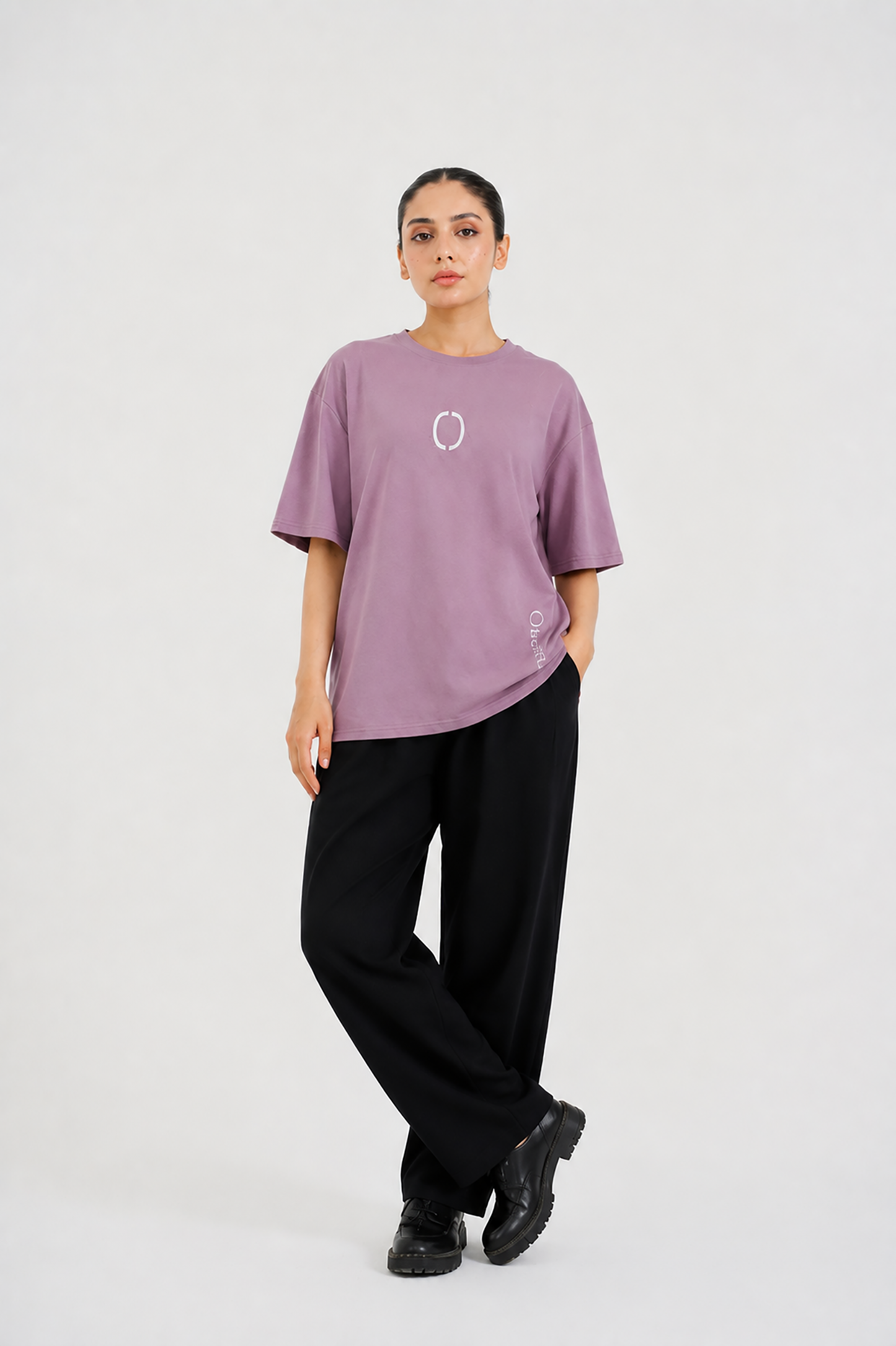 LADIES LIGHT PURPLE OTROVERT GRAPHIC TEE