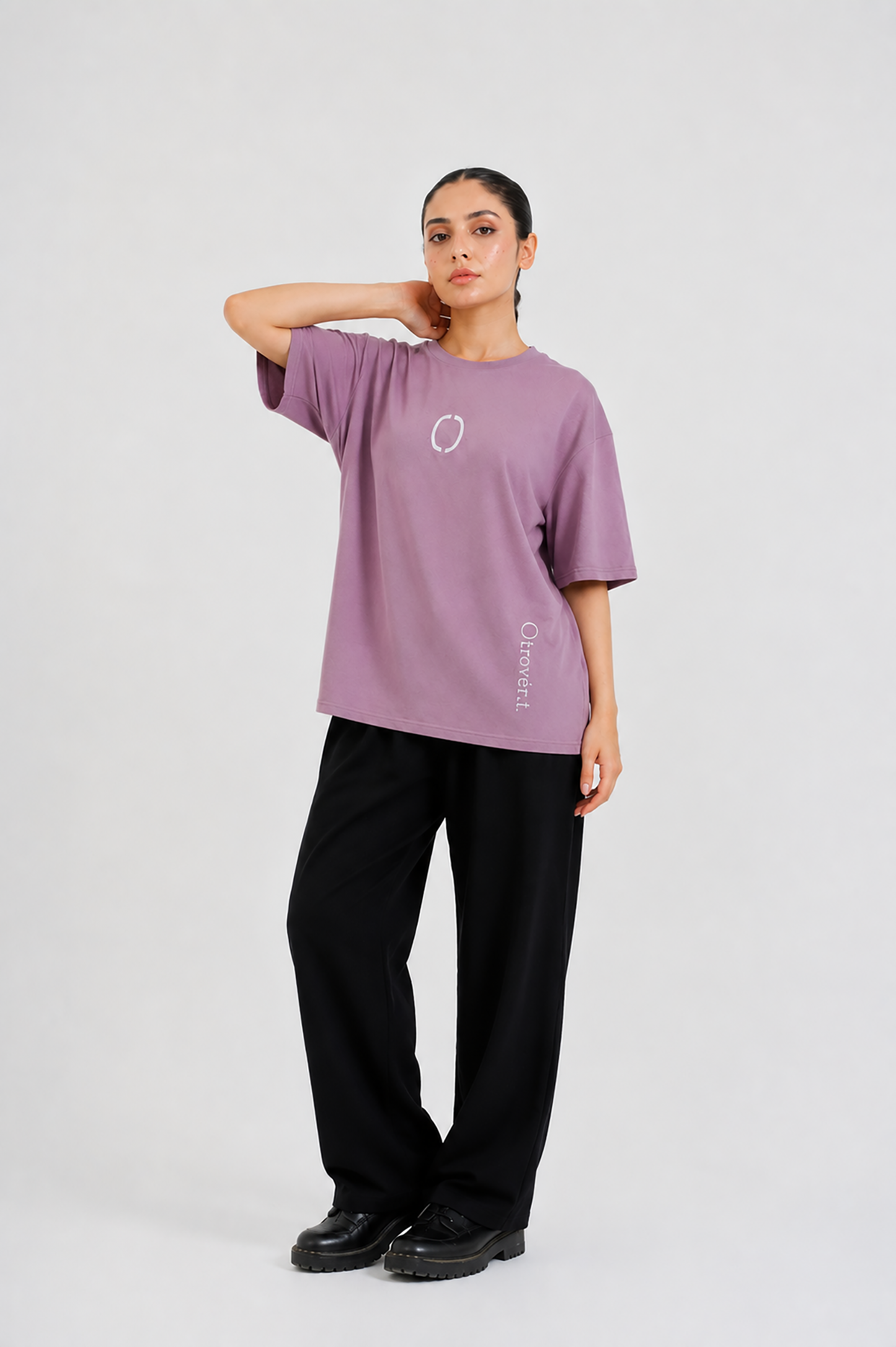 LADIES LIGHT PURPLE OTROVERT GRAPHIC TEE