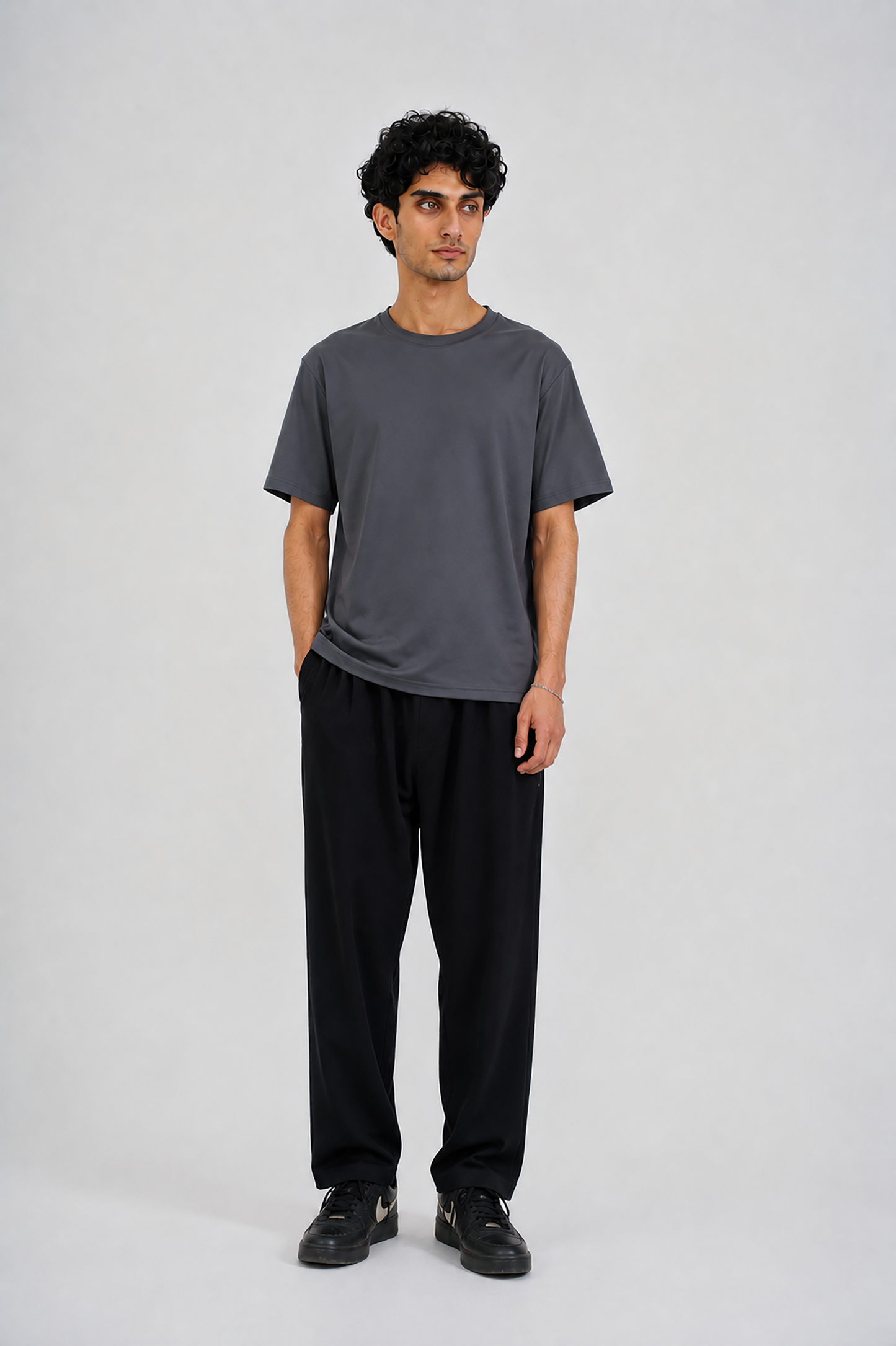 DOWN SHOULDER DARK GRAY T-SHIRT Reality