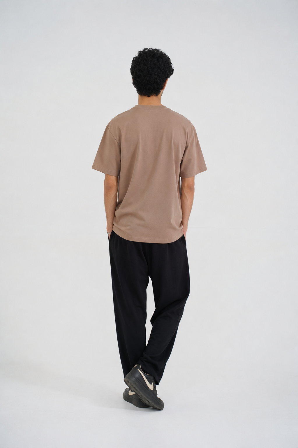 MEN DOWN SHOULDER BROWN T-SHIRT Reality