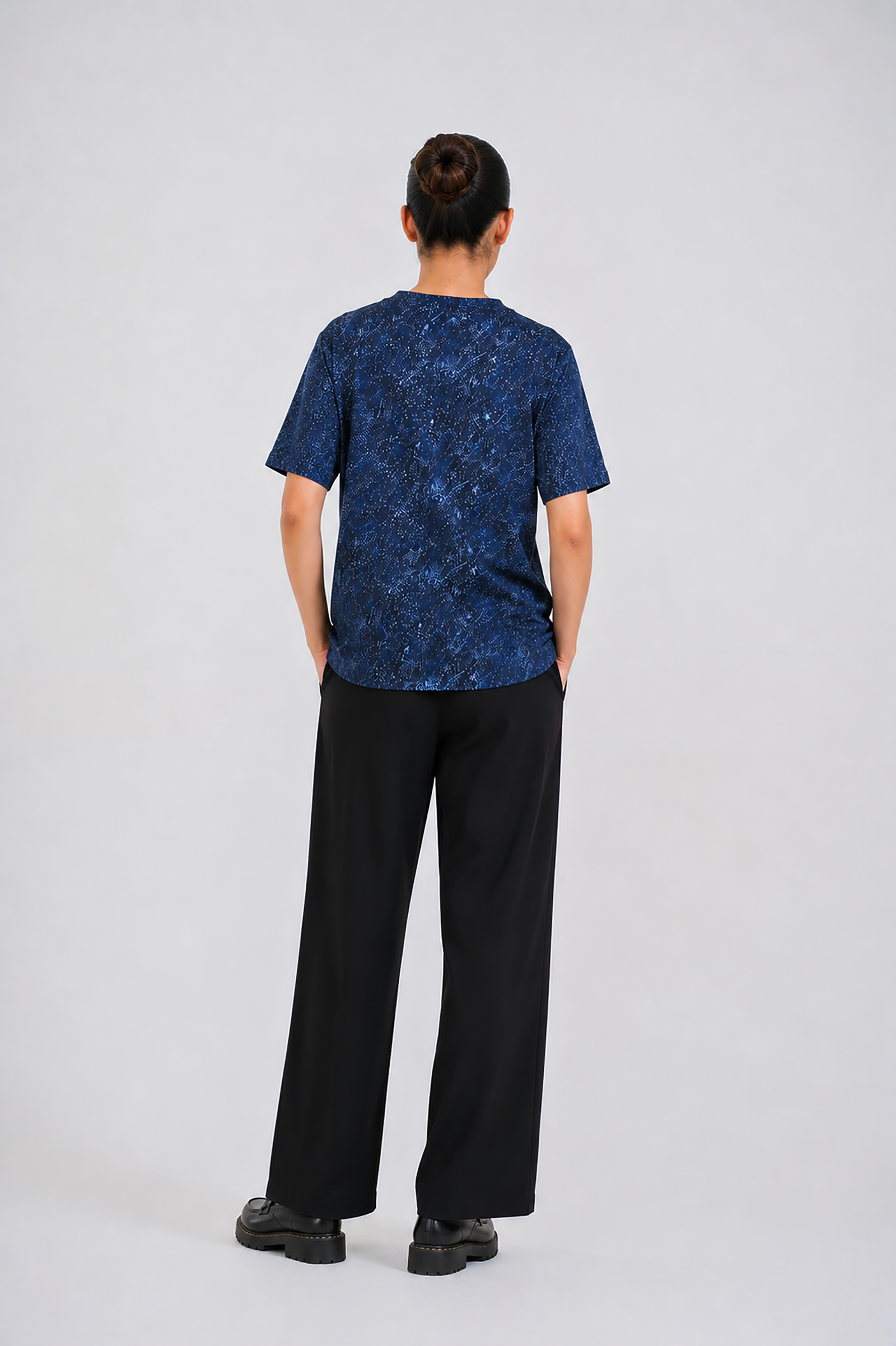 LADIES DOWN SHOULDER NAVY T-SHIRT Reality