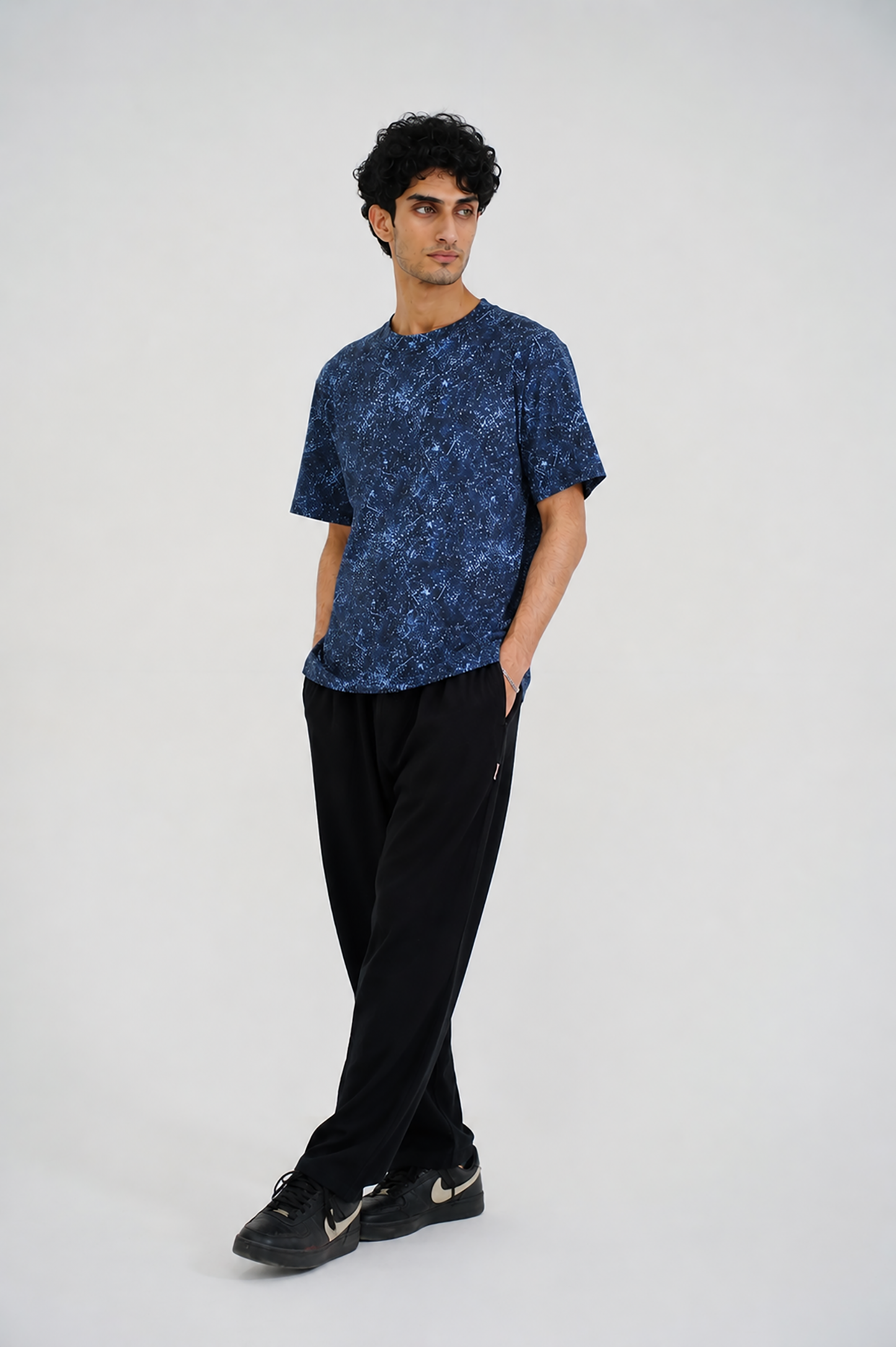 MEN DOWN SHOULDER NAVY T-SHIRT Reality