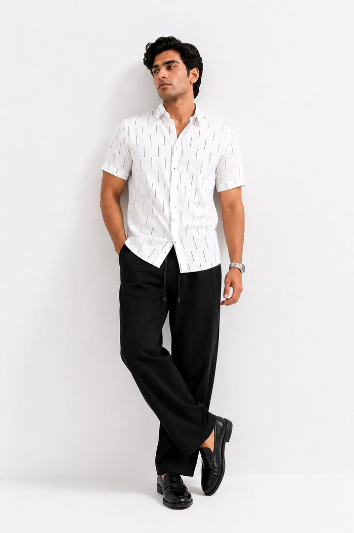 OFF WHITE STRIPED H/S CASUAL SHIRT Reality