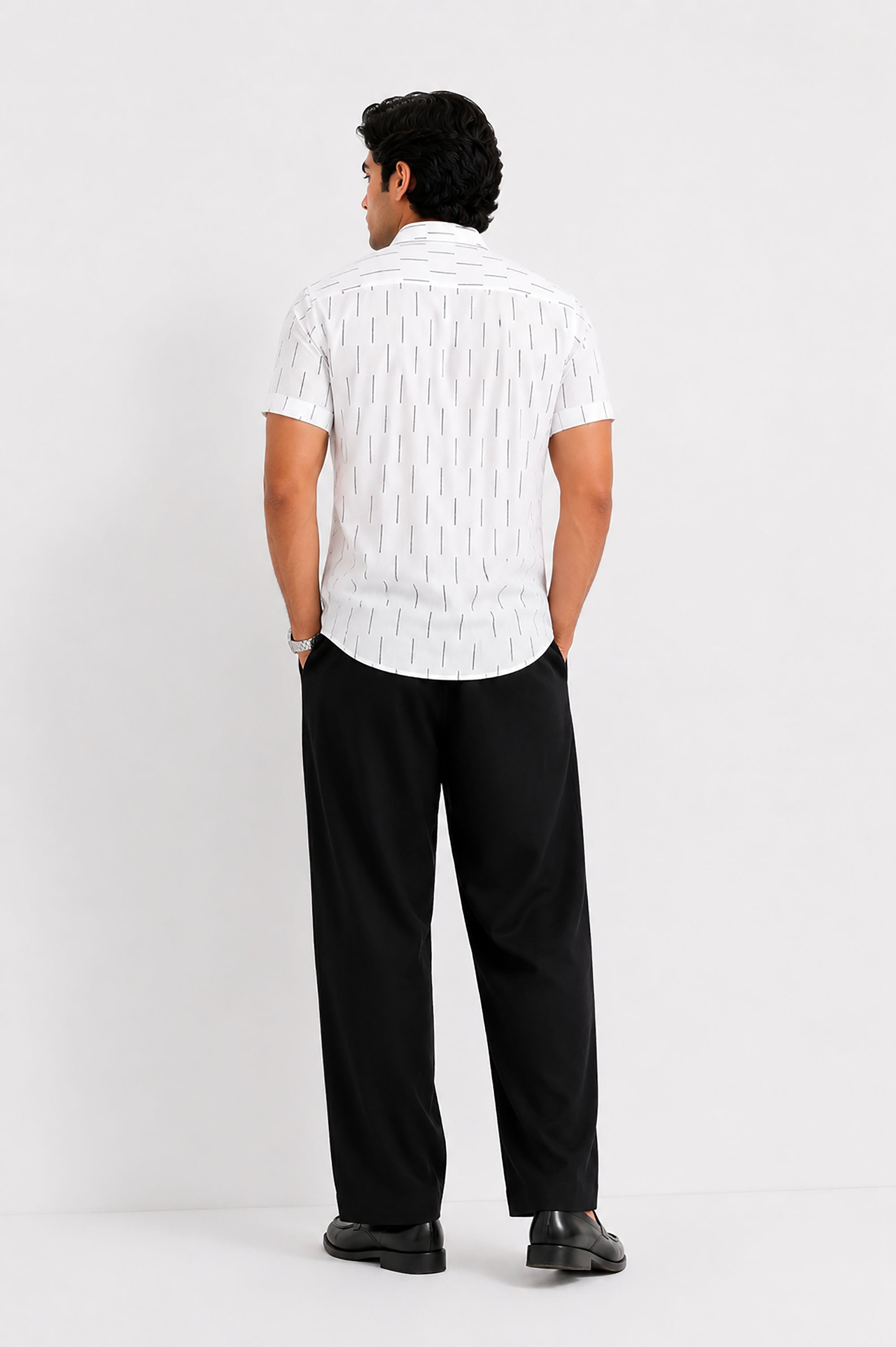 OFF WHITE STRIPED H/S CASUAL SHIRT Reality